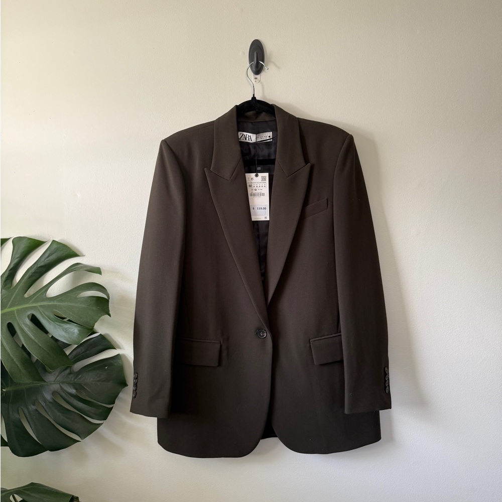 Zara Dark Green Oversized Blazer
